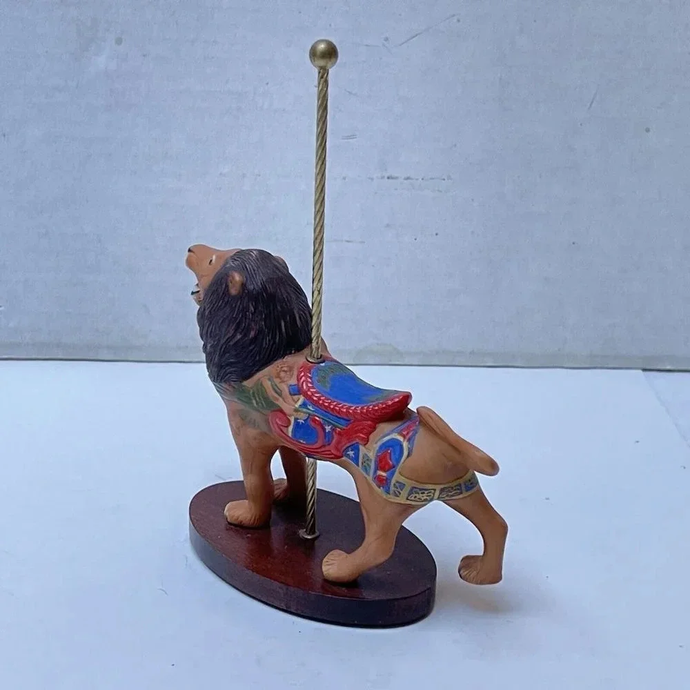 Vintage Lion Franklin Mint Treasury Of Carousel Art Porcelain 1988 Lion Decor